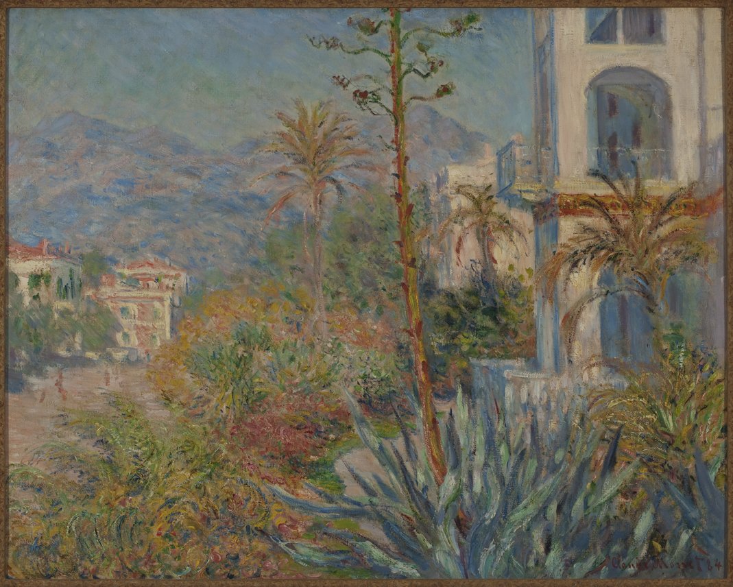 Claude Monet, Villas in Bordighera, 1884. Oil on canvas. SBMA, Bequest of Katharine Dexter McCormick in memory of her husband, Stanley McCormick.