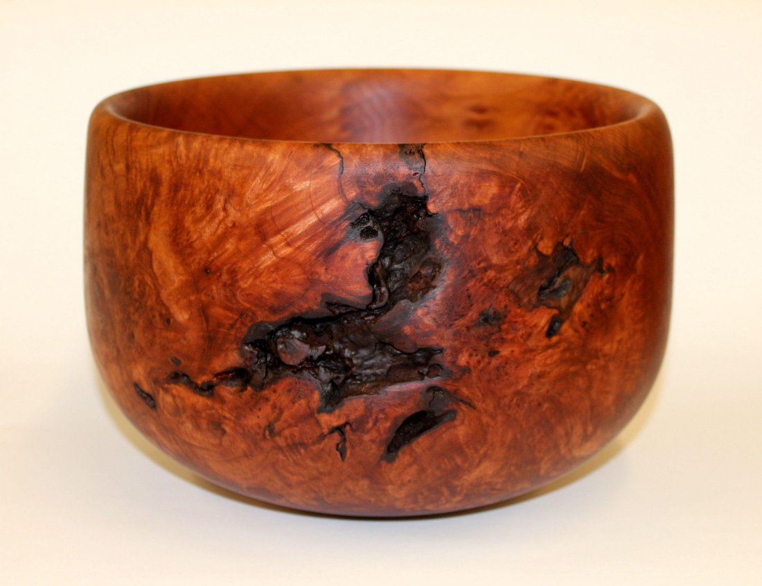 Maple Burl Bowl with Bark Inclusions by Phil Gautreau